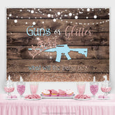 Lofaris Guns Or Glitter Wood Gender Reveal Baby Shower Backdrop